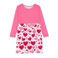 thumbnail image 3 of THDHVS Dresses for Girls,Valentines Day Print Long Sleeve Dress with Round Neck for Girls Casual Wear and Holiday,Girls Long Sleeve Dress Pink, 3 of 4
