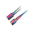 thumbnail image 4 of OdontoMed2011® Set of 2 Stainless Steel Multi Titanium Rainbow Color 3d Eyelash Extension Tweezers a Type Straight + x Type Self Retracting Straight Fine Point Jewelry-making, Laboratory Work, 4 of 5