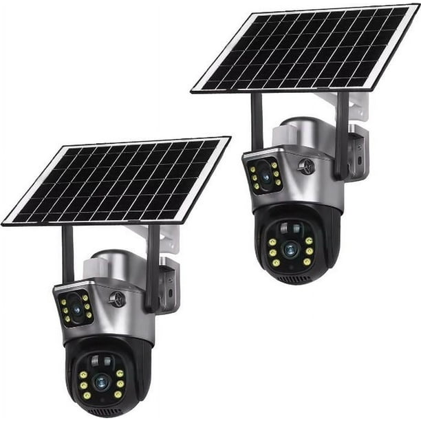 Cámara de Seguridad CaptureSnap 2Pzas WiFi 2x4MP 12/15FPS Lentes 3.6 mm PTZ Negro Plástico.
