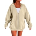 thumbnail image 2 of BODOAO Womens Zip Up Hoodies Plus Size Long Sleeve Hooded Sweatshirts Fall Winter Casual Fashion Jacket with Pockets Fall Y2K Clothes Casual Comfort Jackets Coats Zipper Fall Winter Sweatshirts, 2 of 5