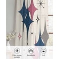 thumbnail image 6 of Red Blue Diamond Sheer Curtains 54 Inch Length 2 Panels Set for Living Room/Bedroom, Modern Geometric Middle Century Beige Kitchen Curtains Grommet Semi-Sheer Curtains Window Treatments 42"x54"x2, 6 of 7