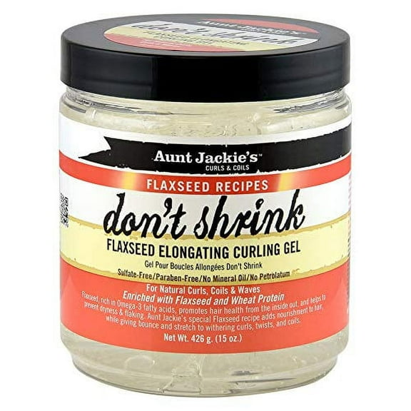 The Flaxseed Recipes Do Not Shrink Hair Curling Gel helps prevent dryness and flaking.|Flaxseed Recipes Hair Curling Gel does not shrink and helps to prevent flaking. It is designed for natural curls,