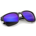 thumbnail image 4 of sunglassLA - Modern Wide Temples Square Color Mirror Lens Horn Rimmed Sunglasses - 56mm, 4 of 4