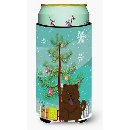 

Merry Christmas Tree Chow Chow Chocolate Tall Boy Beverage Insulator Hugger