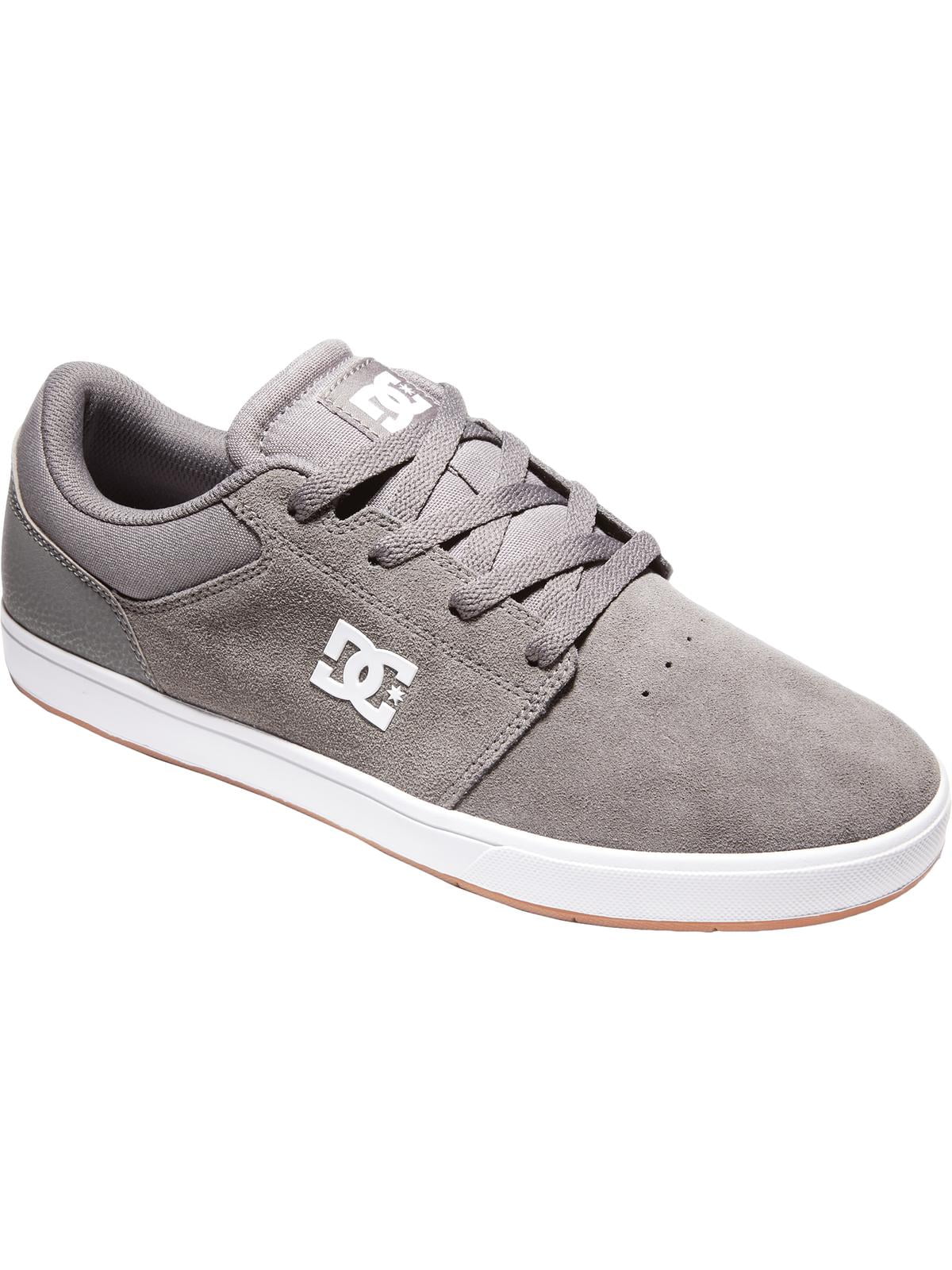 DC Central Mens Grey Leather Lace Up Skate Shoes Trainers Size 8-13 