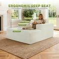 thumbnail image 3 of GJQ Oversized Chair Chaise Lounge Indoor, Cloud Floor Sofa Bed with Throw Pillows and Armrests,Deep Seat Sleeper Couch for Living Room, Bedroom, No Assembly, (Plush Corduroy,Beige), 3 of 10