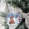 thumbnail image 3 of Hello Winter Shiba Inu Football Snowman Welcome Snowy Morning Ceramic Round Ornament Shibas Dog Lovers Gifts Idea Home Tree Decor - 01012, 3 of 5