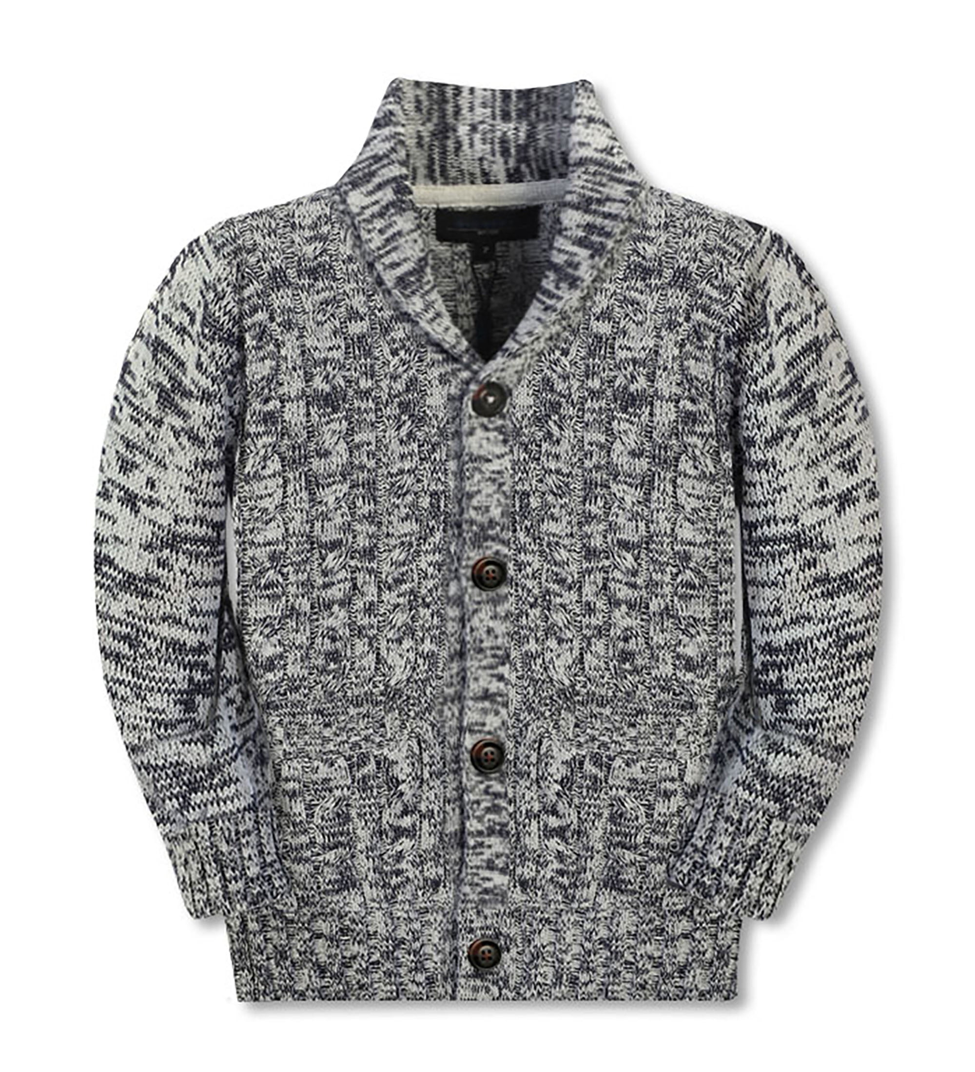 Gioberti Boys 100% Cotton Knitted Shawl Collar Cardigan Sweater 