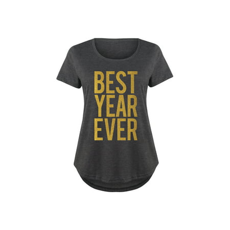 Best Year Ever - Ladies Plus Size Scoop Neck Tee (Sunday Best Plus Size Suits)