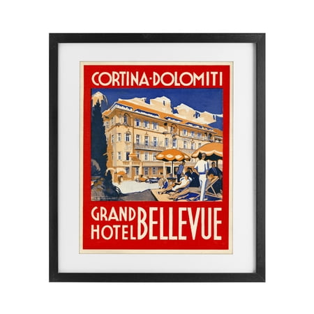 Stupell Industries Grand Hotel Bellevue Vintage Black Framed Print Under Glass, design by Print Collection