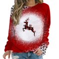 thumbnail image 1 of Sudadera de Manga Larga Gibobby con Capucha Navideña Cuello Redondo Estampado de Leopardo Rojo L, 1 of 5