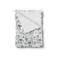 thumbnail image 2 of Llama Soft Flannel Fleece Throw Blanket, Abstract Triangles Doodle Style Alpacas in Monochrome Cartoon Pattern, Cozy Plush for Indoor and Outdoor Use, 70" x 90", White Charcoal Grey, by Ambesonne, 2 of 5