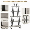 thumbnail image 3 of YUSAZENS 5 Tier Ladder Shelf, Tall Open Rustic Etagere Ladder Bookcase, Flower Stand Plant Rack, Standing Bookshelf for Living Room, Home Office, Balcony, Kitchen, Bathroom, 3 of 7