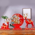 thumbnail image 1 of Figuras de reno modernas Decoración Elk Escultura Centro de mesa Regalo de piezas Estatuas de ciervos de resina para oficina, estante, es Rojo BLESIY Estatua de escultura de ciervo, 1 of 8