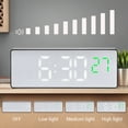 thumbnail image 4 of REGALWOVEN Triple Alarm Clock for Desk, Big Numbers Display, Dimmable, Temperature, 12/24H for Deep Sleepers 6.3 x 2.4 x 1 inch Green, 4 of 6