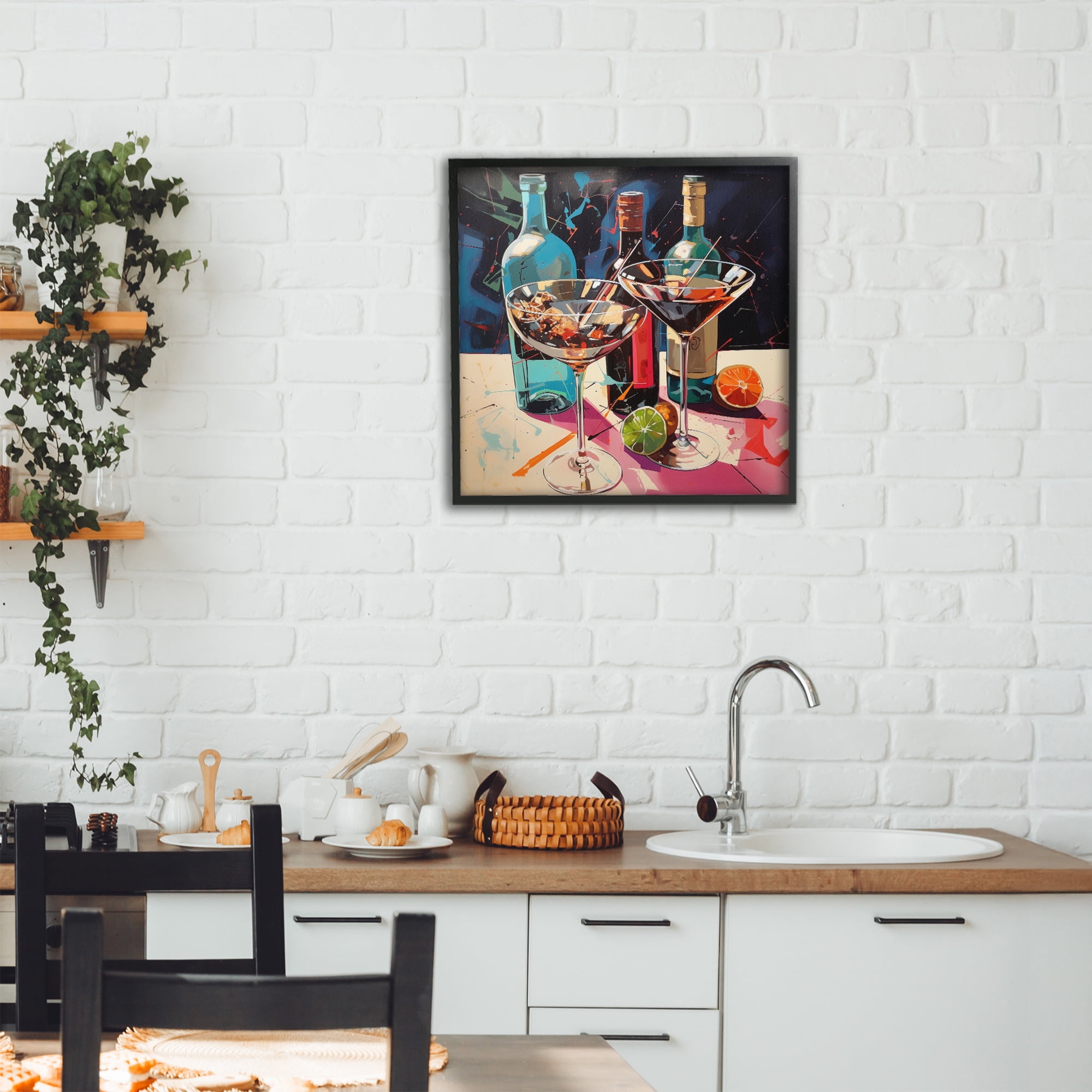 Stupell Industries Artsy Cocktails of Every Sip Black Framed Giclee Art, design by Lazar Studio