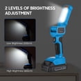 thumbnail image 2 of Amdohai 20V Cordless Rechargeable LED Work Light Rotatable Head Portable Handheld Illumination Lamp with Hook 2.0Ah Battery Charger for Machinery Auto Repair Camping, 2 of 8