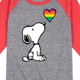 thumbnail image 3 of Peanuts - Snoopy Rainbow Heart - Toddler & Youth Raglan Graphic T-Shirt, 3 of 7