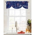 thumbnail image 3 of Tie Up Valance Curtain for Kitchen, Independence Day America Firework Rod Pocket Short Curtains Adjustable Tie-Up Shade Valances, Patriotic Red Star Blue Window Treatment for Bathroom Living Room Bedroom, 3 of 7