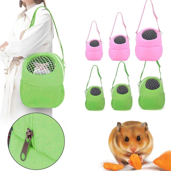 Portable Soft Bag with Adjustable Shoulder Strap and Mesh Ventilation for Small Animals Travel Use
