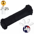 thumbnail image 1 of Grevis 50 Ft Flagpole String Kit Nylon Rope 1/4 Inch Flagpole Line Rope with 12 Flag Pole Hooks for Swing, Flagpoles, Climbing, Camping, 1 of 5