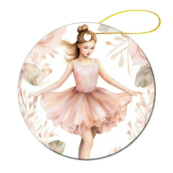 Christmas Ceramic Ornament Cute Girl Princess Ballerina Dancer Skirt Gymnastic Christmas Bauble Ballerina Girls Xmas Trees Decorations Keepsake Gifts Gifts Keepsake for Family