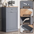 thumbnail image 6 of HARIPUL Single Tilt Out Trash Cabinet for 13 Gallon Waste Bin, Free Standing Kitchen Trash Can Cabinet with Drawers, Blue, 6 of 7