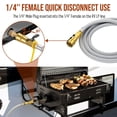 thumbnail image 3 of Alloxity 7FT Quick Connect Propane Hose for RV to Grill, Propane Hose Adapter with 1/4" Shutoff Valve and 1/4" Male Full Flow, Stainless RV Hose with Elbow Adapter for 17" and 22" Blackstone Griddles, 3 of 8
