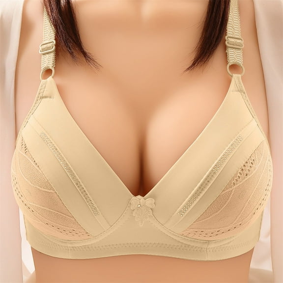 Tbopshirt Bras for Women,Clearance Woman's Comfortable Lace Breathable Bra Underwear No Rims