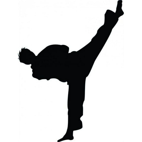 Wallmonkeys Tae Kwon Do Silhouette - 9 Peel and Stick Wall Decals Mural WM160692 (27 in W x 36 in H)