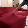 thumbnail image 3 of CJC Stretch Sofa Covers, Thick Velvet Sofa Couch Slipcovers, 2 Pieces L-Shaped Sectional Sofa Covers for 3 + 3 Seaters, Softness Corner Couch Cover, 9 Colors, 3 of 9