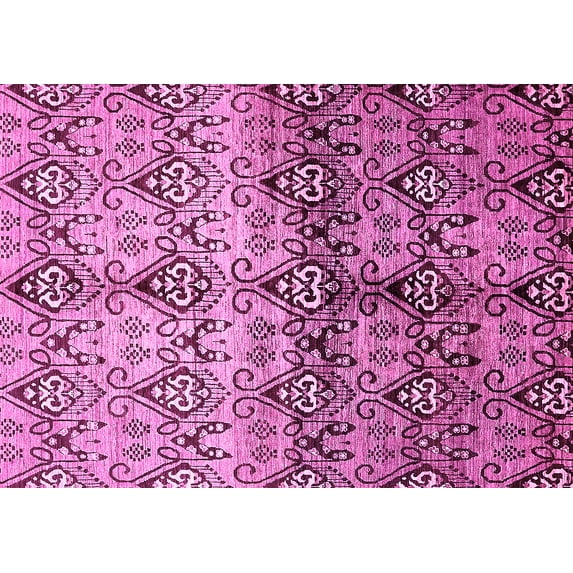 Ahgly Company Indoor Rectangle Abstract Pink Modern Area Rugs, 2' x 4'