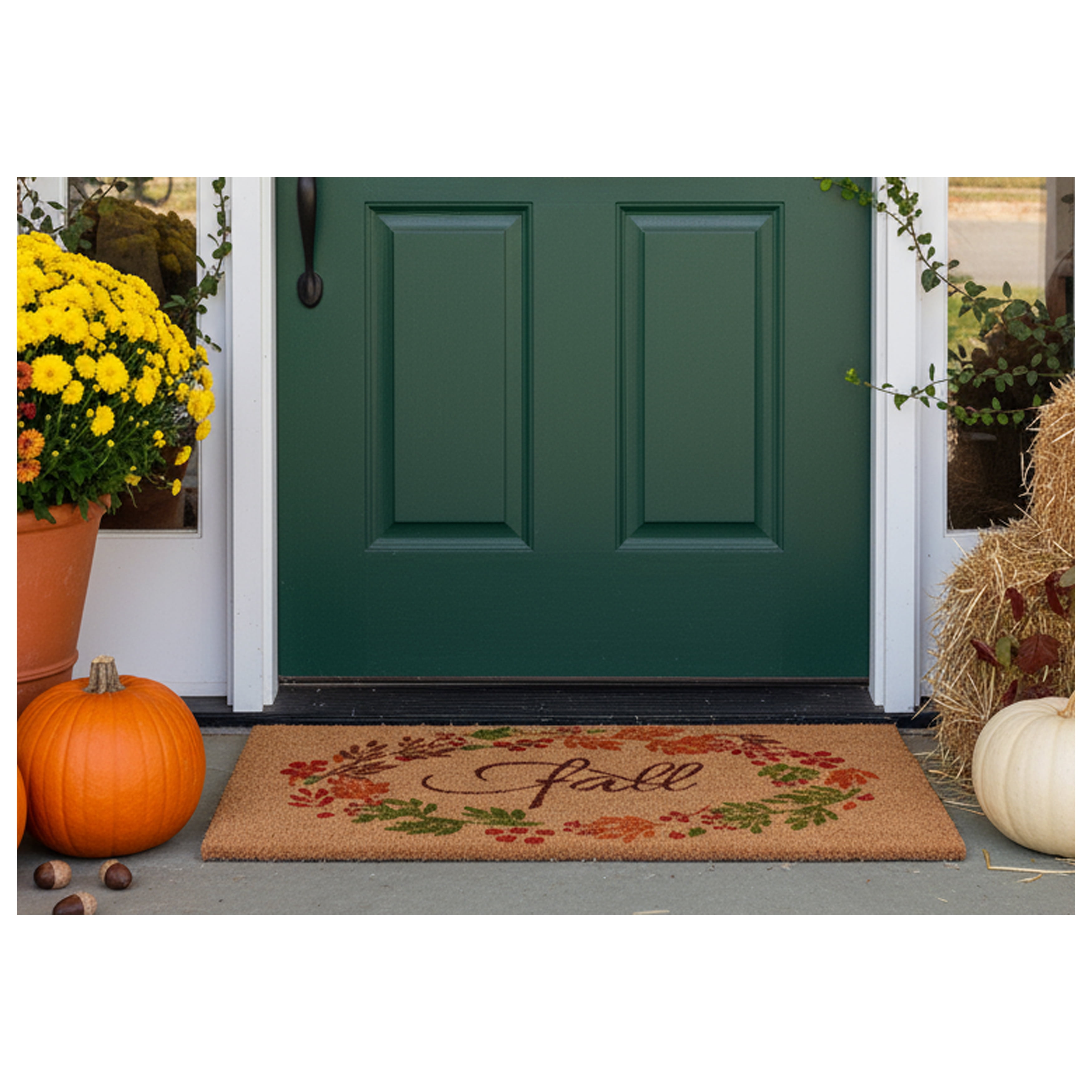 Calloway Mills Fall Wreath Outdoor Doormat