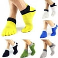 thumbnail image 5 of 1 Pair Men Women Cotton Sports Running Five Finger Toe Socks Casual Solid Sock 38-43 Outdoor Comfortable Socks, 5 of 5
