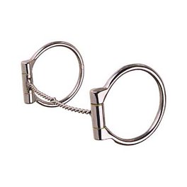 Bar H Equine Med Port Cavalry Shank Horse Bit – Stainless Steel With Copper Roller Ring, 5" Mouth