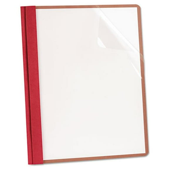 Oxford 57871 Earthwise Recycled Clear Front Report Covers - Letter Size, Red