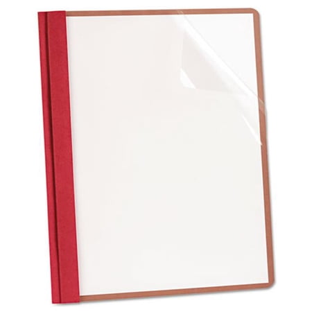 Oxford 57871 Earthwise Recycled Clear Front Report Covers - Letter Size, Red