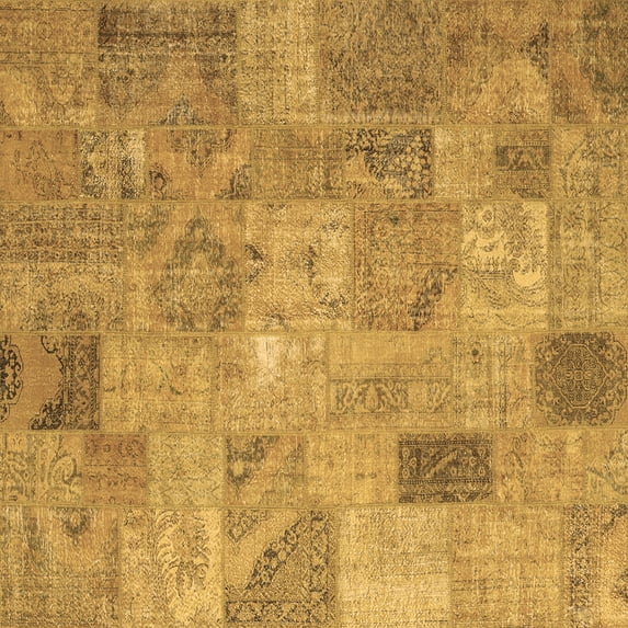 Ahgly Company Indoor Square Patchwork Brown Transitional Area Rugs, 4' Square
