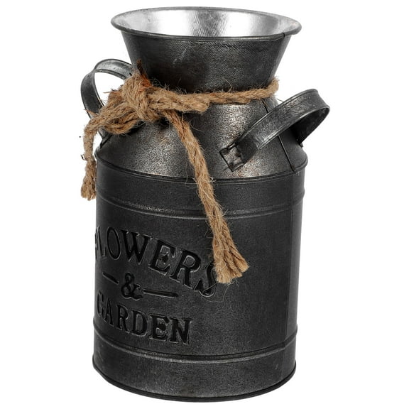 CTIRCHIU Vintage Rustic Iron Can Vase - Farmhouse Style Flower Holder and Decorative