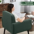 thumbnail image 4 of Mid Century Accent Chair Set of 2 – Cozy Fabric Armchair with Comfy Back for Living Room, Bedroom, Small Spaces (Green), 4 of 10