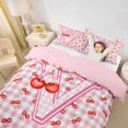 thumbnail image 3 of Catabedysis Sweet Cherry Alphabet V Bedding,Pink Princess Bowknot Duvet Cover Full For Girls,Pink Reversible,3-Piece,1 Duvet Cover and 2 Pillowcases, 3 of 6