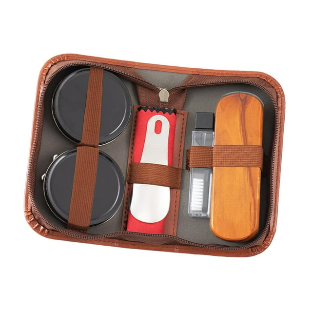 Tachiuwa Leather Shoe Shine Kit Boots Conditioning Practical Portable Shoe Polish Kit