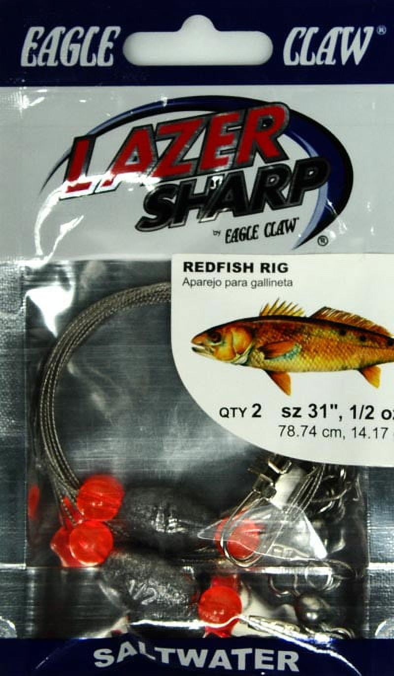 (3 pack) Eagle Claw Lazer Sharp 31" Redfish Rig with 1/2 oz. Egg Sinker, 2 Pack