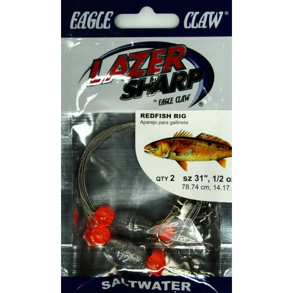 Eagle Claw Lazer Sharp 31" Redfish Rig with 1/2 oz. Egg Sinker, 2 Pack