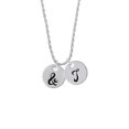 thumbnail image 2 of Delight Jewelry Silvertone Large Script Letter - & - 3/4'' Disc - Silvertone Script Initial Disc - T - Charm Necklace, 20"+3", 2 of 4