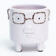 thumbnail image 1 of Footed Pink Pig Wearing Glasses Planter, 1 of 1