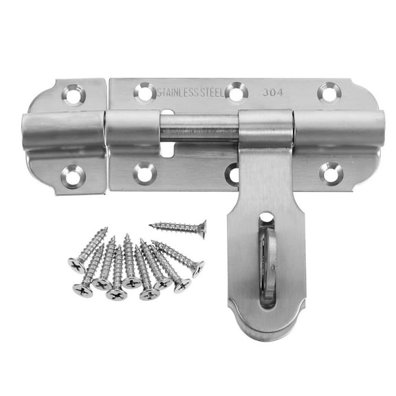 LEORX 1Set Stainless Steel Door Safety Bolt with Lock Hole and Multiple Screw Holes for Strong Mounting