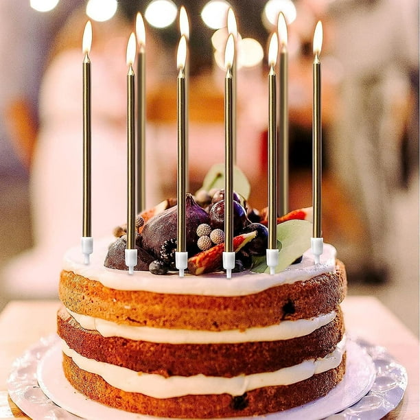Vela Negra De Cumpleaños 50, Número 50 Años De Edad Velas Decoración De Pastel
