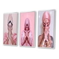 thumbnail image 3 of Designart "Namaste Mudra Retro Glamour and Spirituality II" Hinduisim Framed Wall Art Set Of 3 - Pink Traditional Frame Gallery Wall Set For Home Decor, 3 of 6