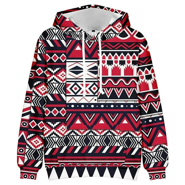 WILLBEST Sudaderas Navideñas para Hombre, Sudadera Informal con Capucha Estampada, Sudadera con Capucha 3D De Moda, Sudadera Holgada Grande